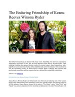 Exploring the Unique Bond of Keanu Reeves and Jennifer Syme