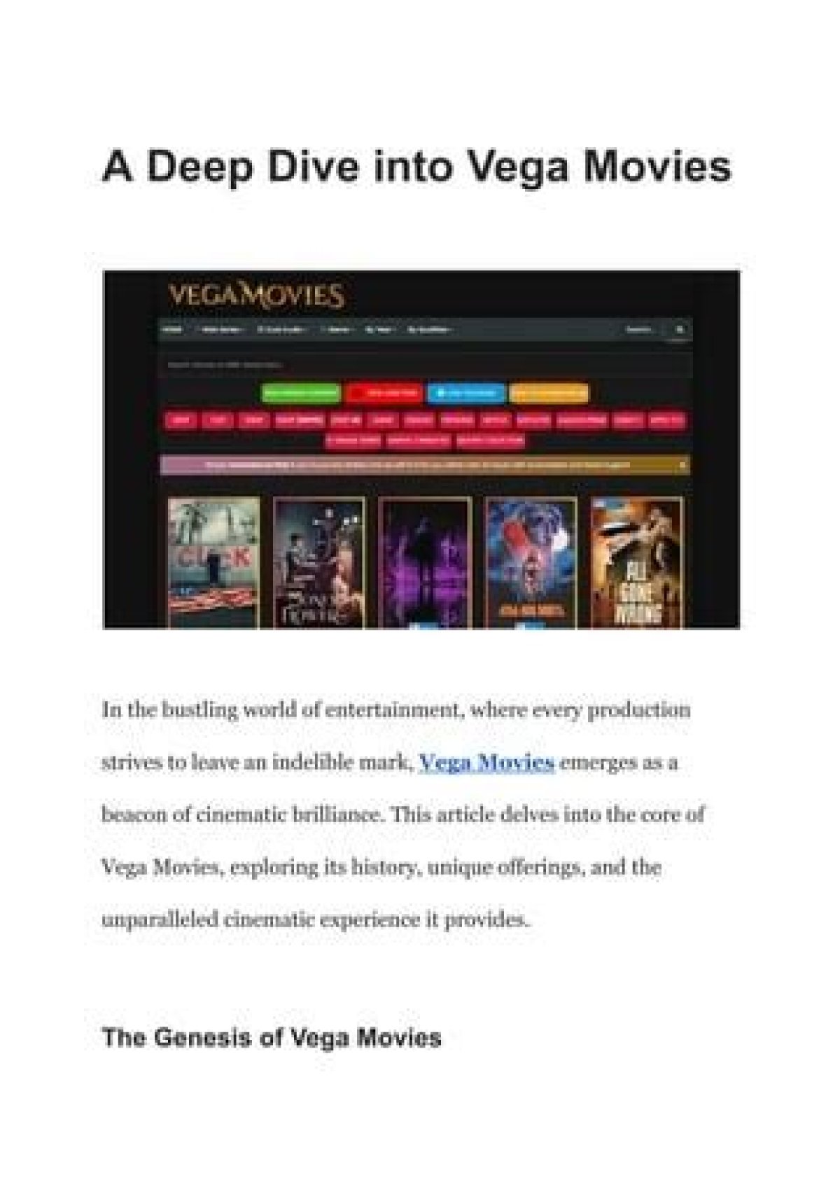 Exploring the World of Vega Movies: a Comprehensive Guide