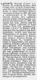 Kat Lapointe Obituary Connecticut State Kat Lapointe