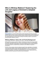 Whitney Mathers: the Life and Journey of Eminem's Daughter